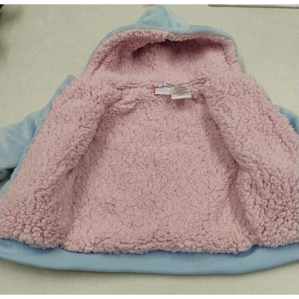 Disney Princess Jacket Coat Girls Toddler Hoodie Light Blue Gold Pink Sherpa  3T